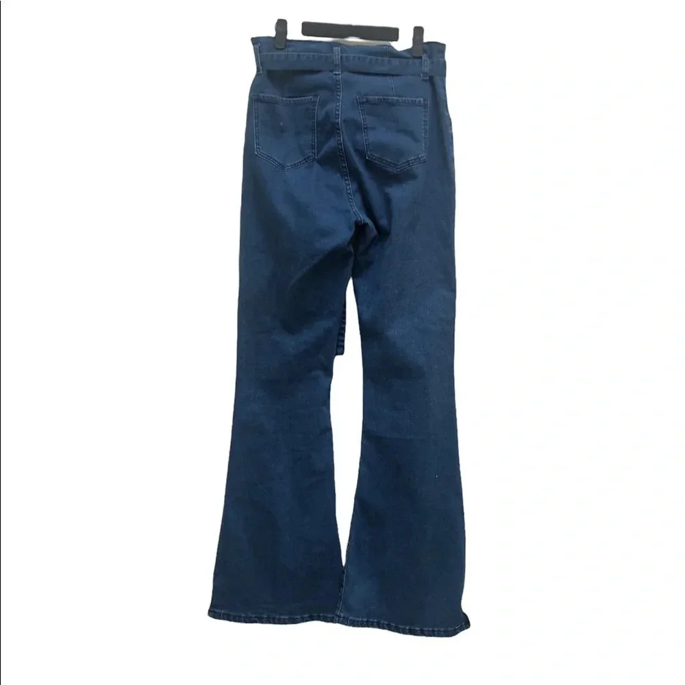 SHEIN HIGH WAISTED TIE WAIST FLARE JEANS